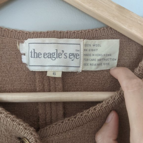 Vintage The Eagle's Eyes | Wool Sweater Cardigan - Picture 7 of 9